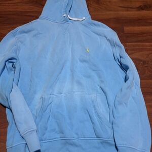 Polo by Ralph Lauren Sky Blue Pullover Hoodie with Yellow Pony